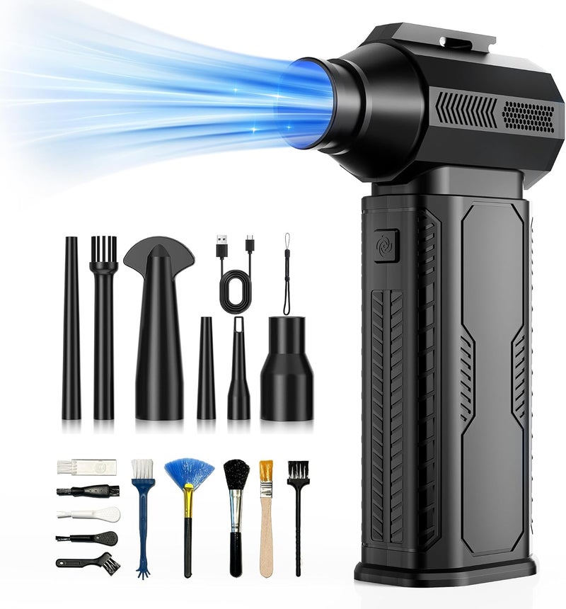 ZOAIVR Compressed Air Duster, 130,000RPM Ultra-Powerful Cordless Electric Air Duster with 8000mAh Rechargeable Battery, 4-Gear Adjustable Air Blower for Keyboard, Computer, Car, Home Cleaning - Image 1